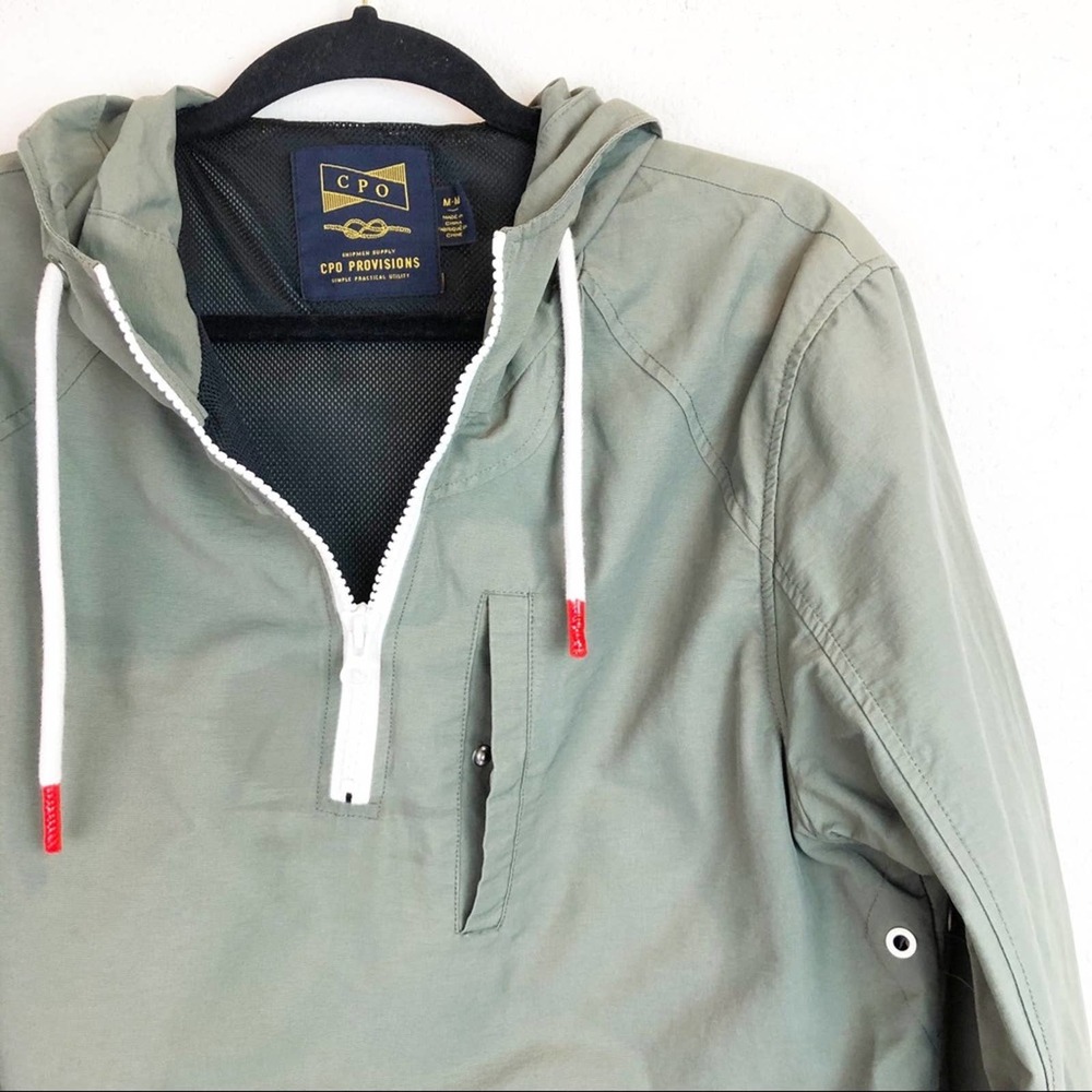 CPO Provisions Green Raincoat Windbreaker